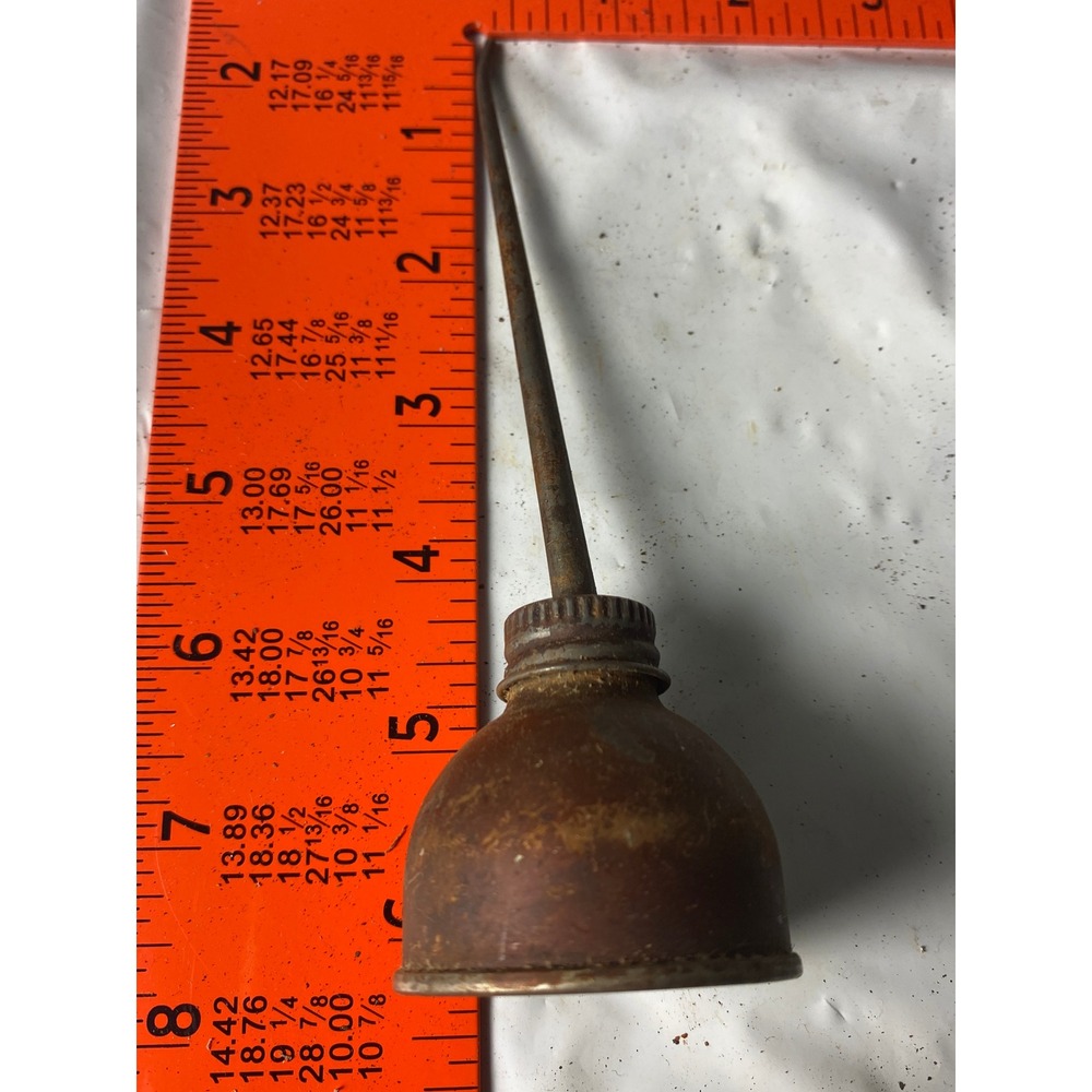 Vintageโ Industrial Metal Oiler Can Long Spout Patina Garage Decor